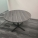 42" Grey Walnut Round Office Table w/ Black Base